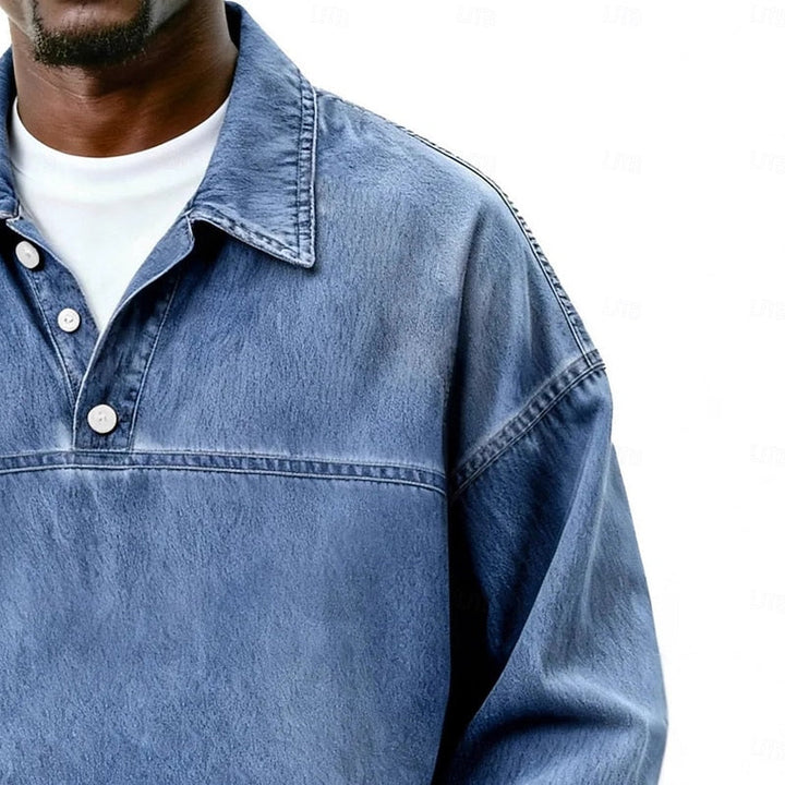 Men's Long-Sleeve Half-Button Summer Shirt – image 7