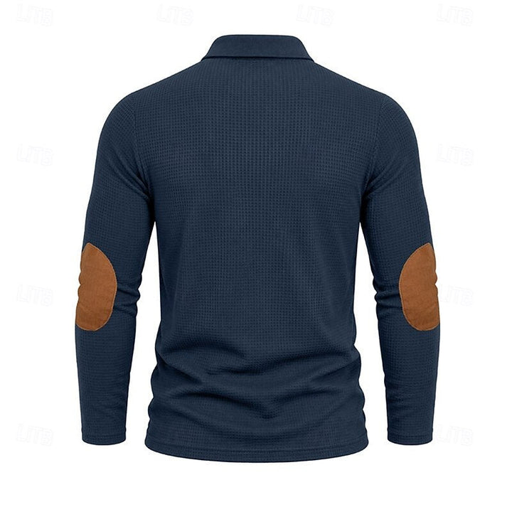 Men's Long-Sleeve Colour-Block Summer Polo Shirt – image 9
