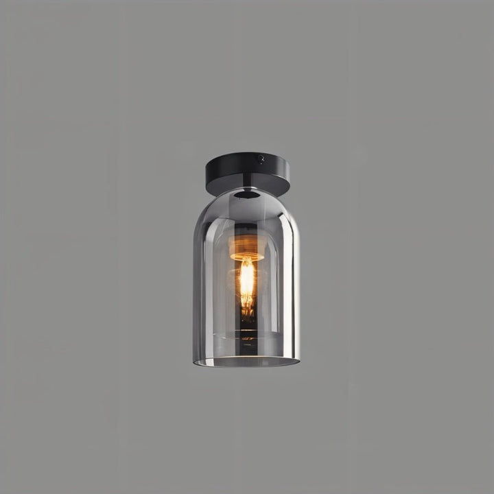 Glass Globe Ceiling Light | Amber or Smoke, Dome or Cylinder