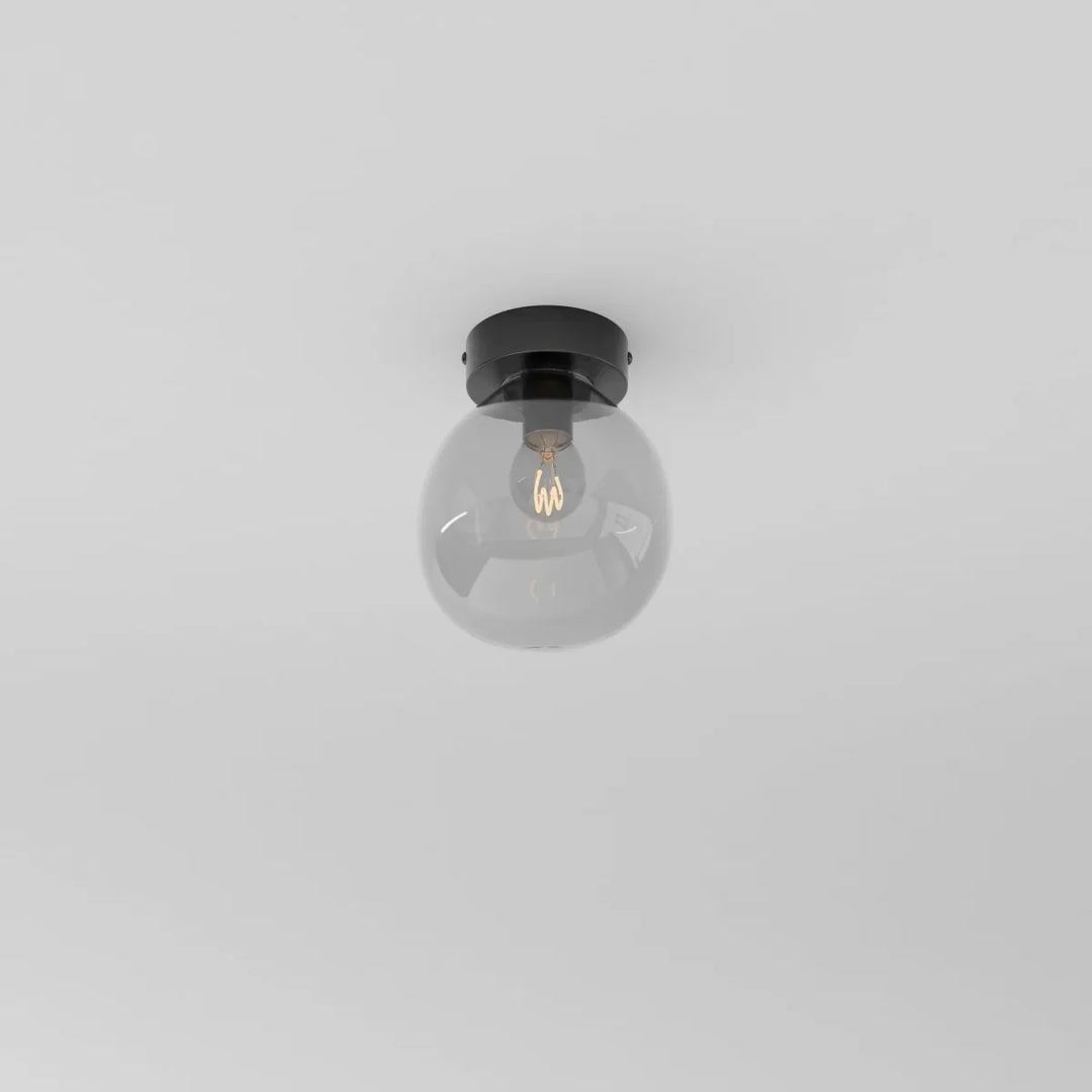 Glass Globe Ceiling Light | Amber or Smoke, Dome or Cylinder