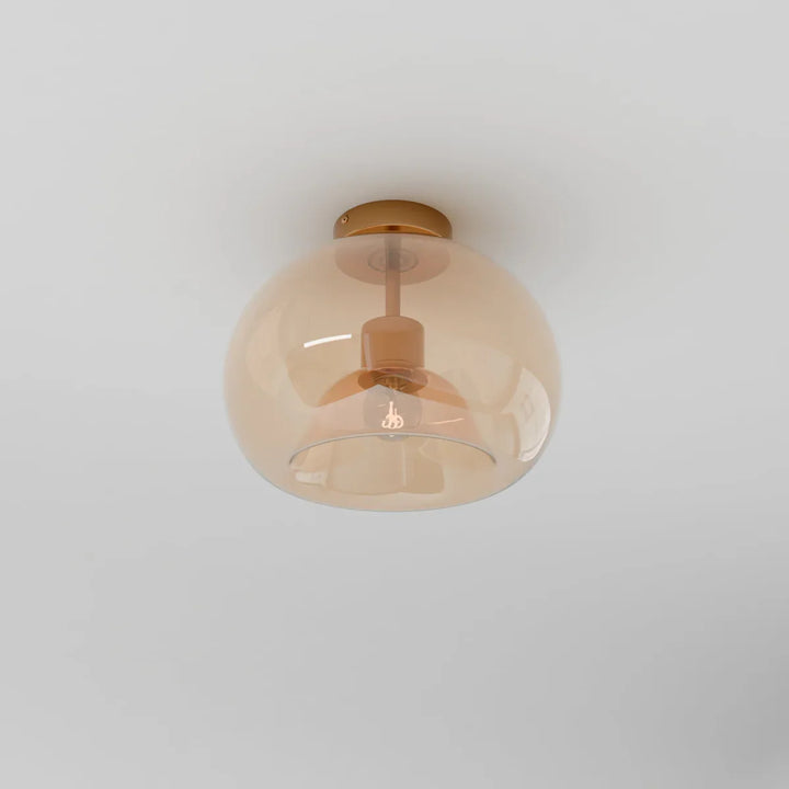 Glass Globe Ceiling Light | Amber or Smoke, Dome or Cylinder