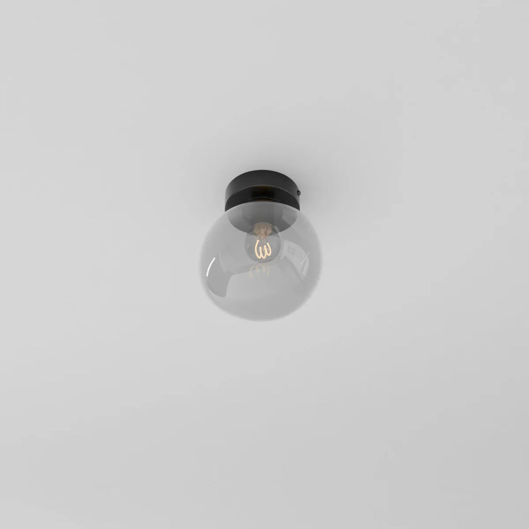 Glass Globe Ceiling Light | Amber or Smoke, Dome or Cylinder