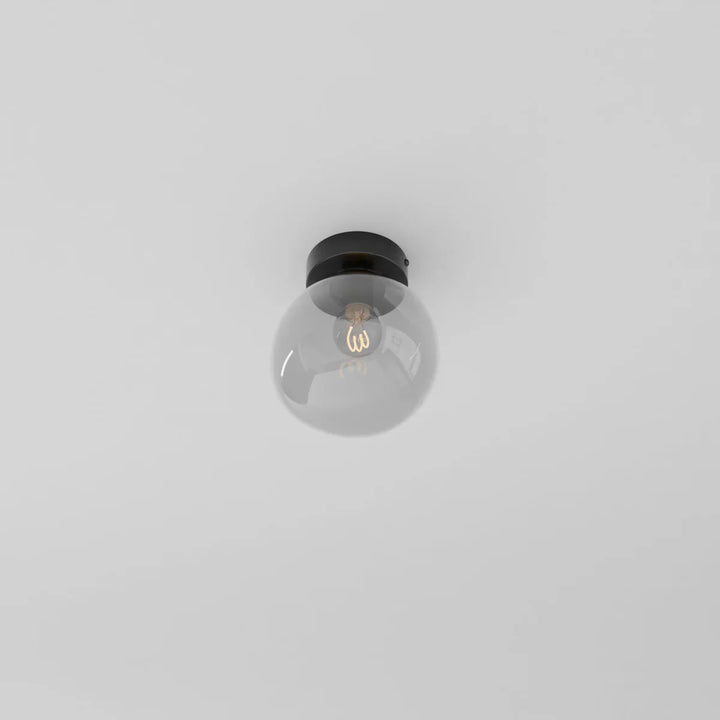 Glass Globe Ceiling Light | Amber or Smoke, Dome or Cylinder
