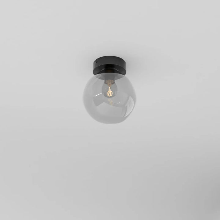 Glass Globe Ceiling Light | Amber or Smoke, Dome or Cylinder