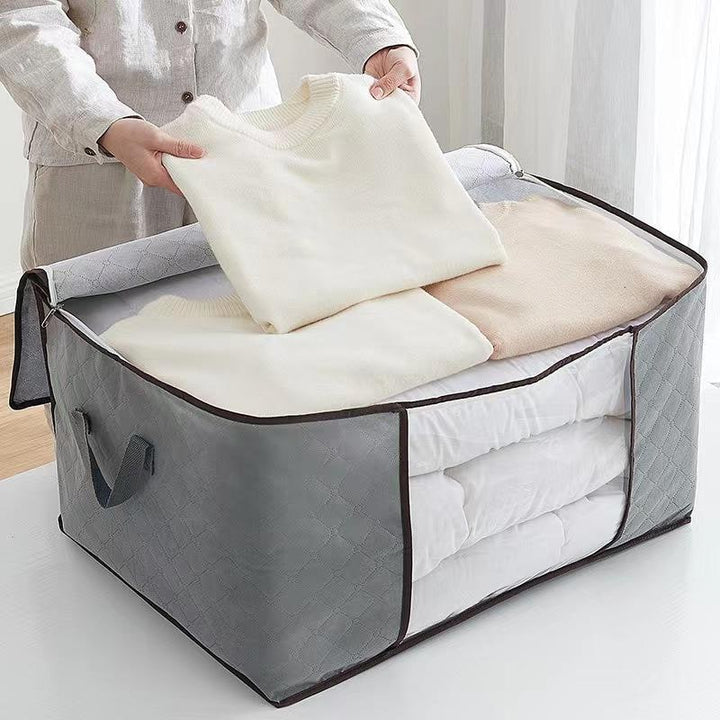 Large fabric storage bags with clear window