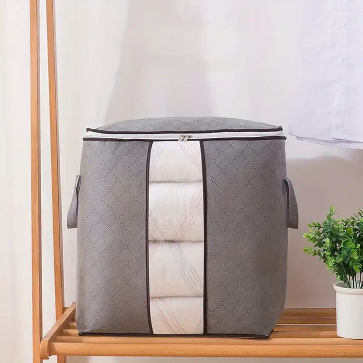 Large fabric storage bags with clear window