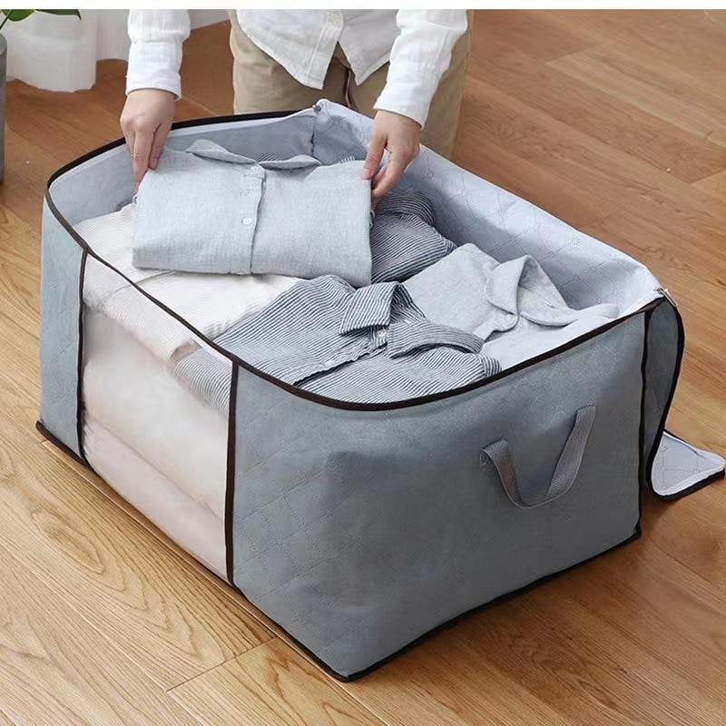 Large fabric storage bags with clear window