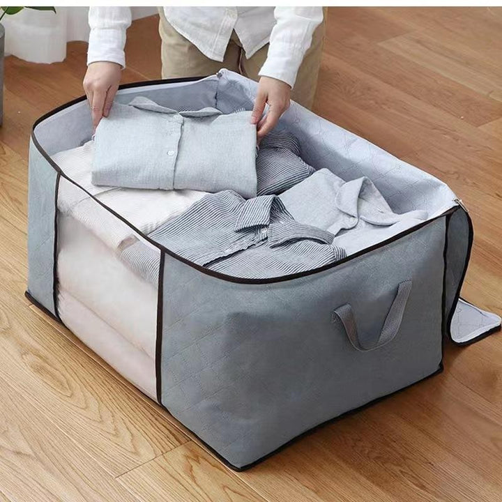 Large fabric storage bags with clear window