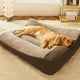 Large waffle-top dog bed with bolster