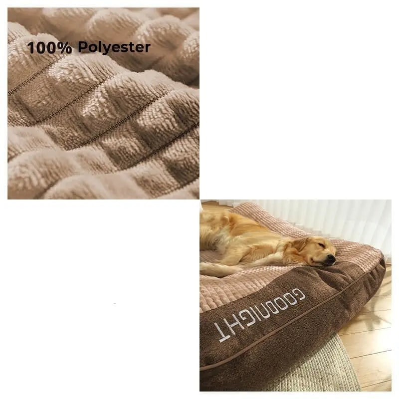 Large waffle-top dog bed with bolster