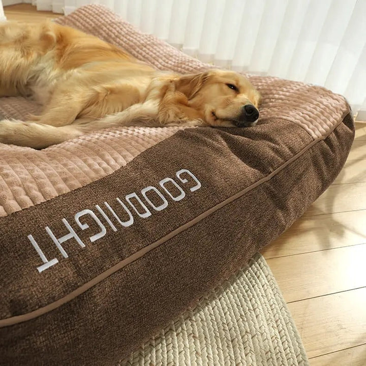 Large waffle-top dog bed with bolster