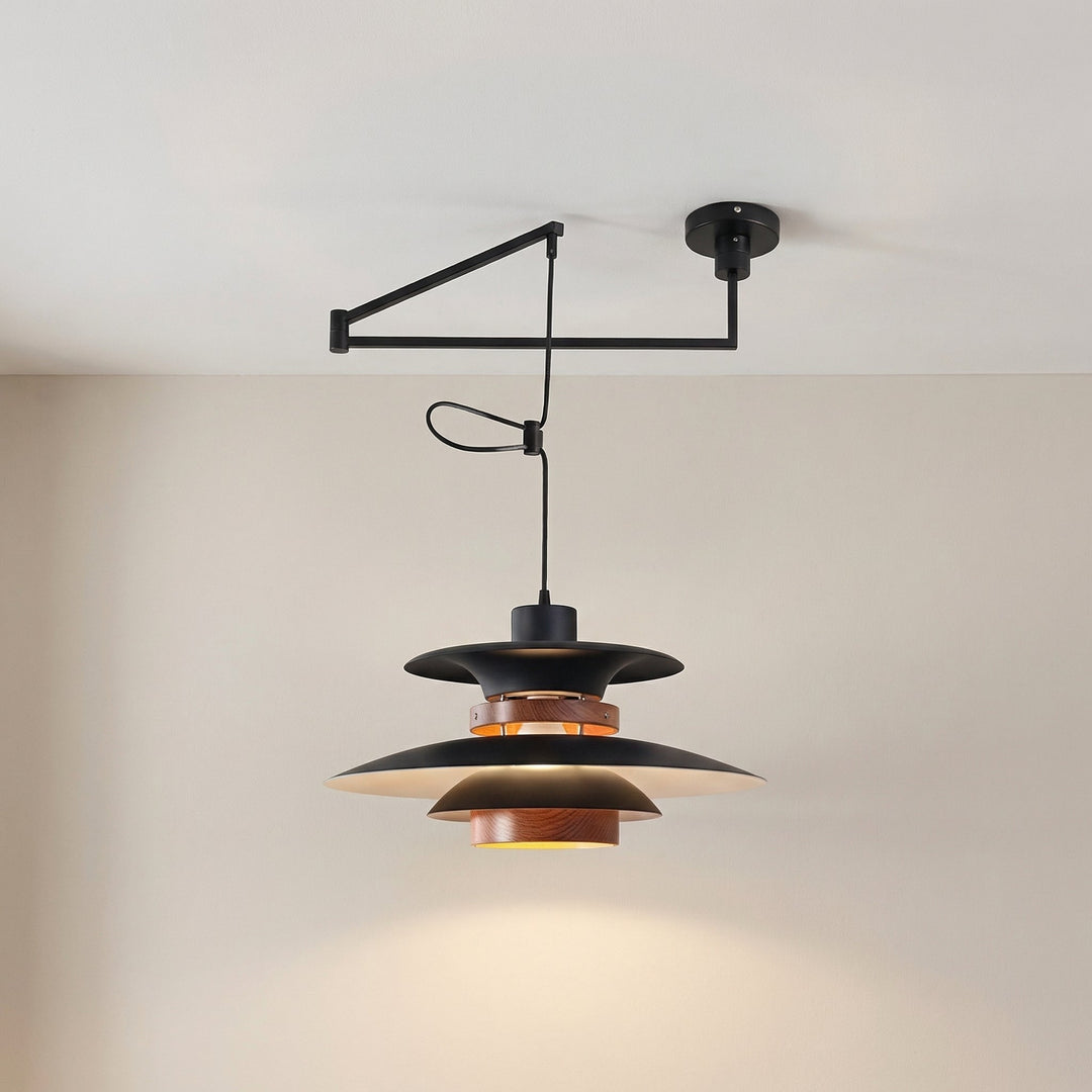 Merado Swing Arm Pendant Light in Black