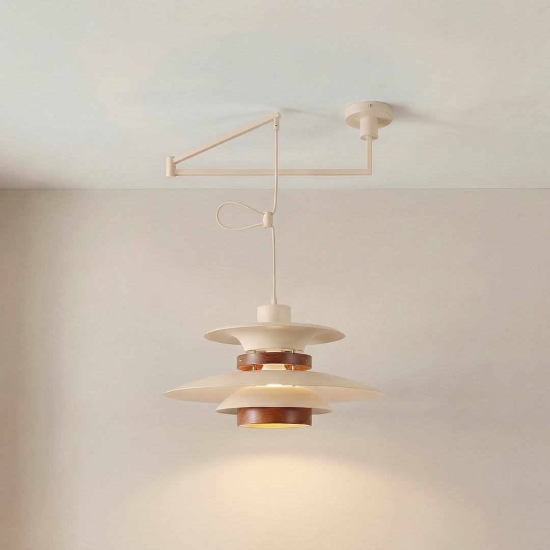 Merado Swing Arm Pendant Light in Beige