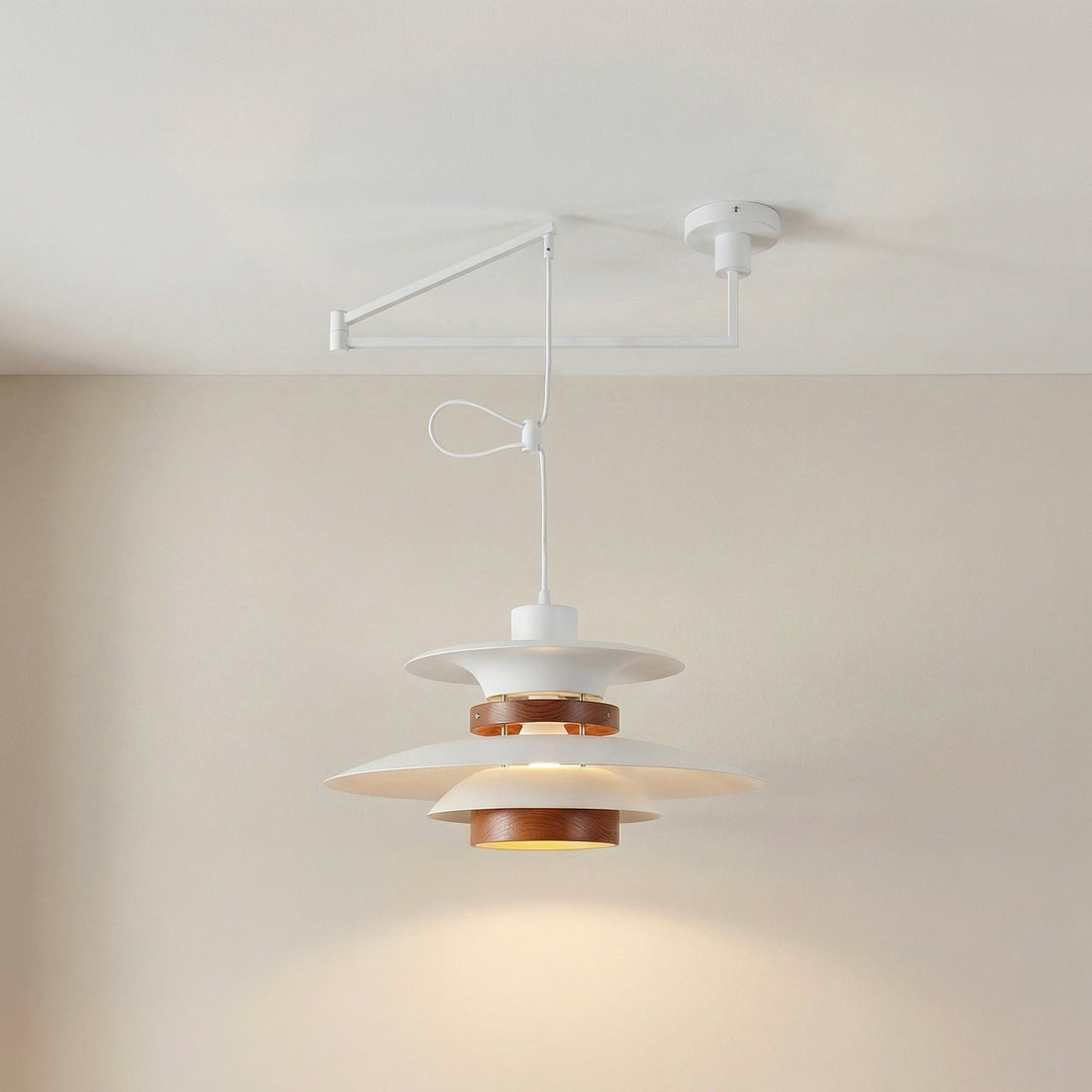 Merado Swing Arm Pendant Light in White