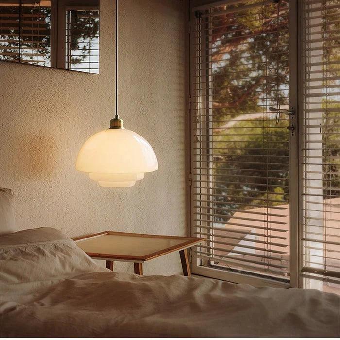 Milky White Glass Pendant Light, view 2