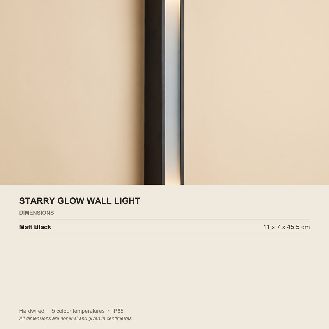 Starry Glow Wall Light - 5 Colour Temperatures - dimensions and fitting