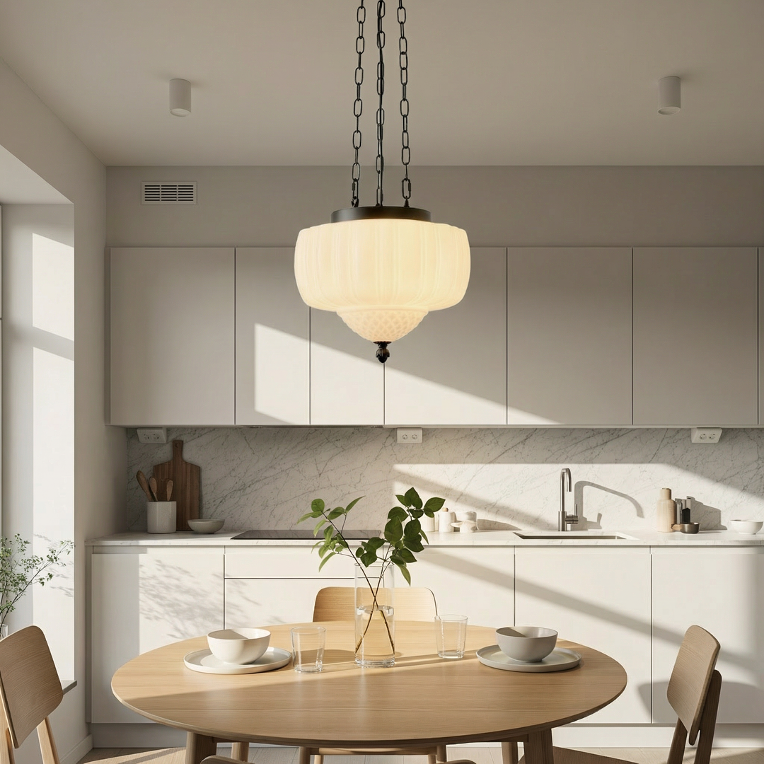 Vintage Milky White Pendant light, view 2