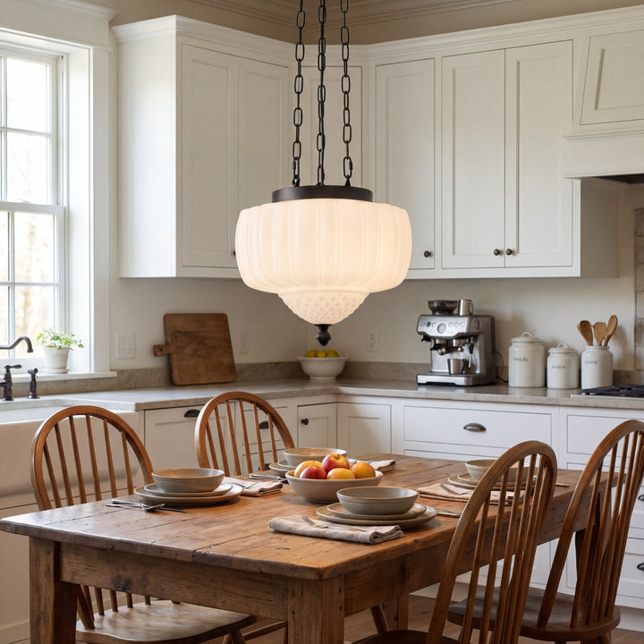 Vintage Milky White Pendant light, view 3