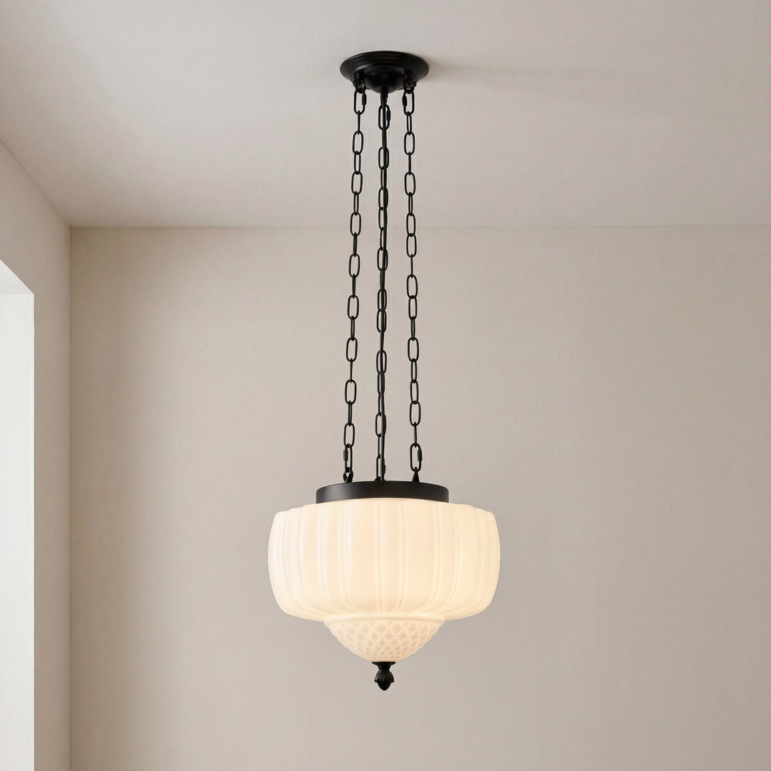 Vintage Milky White Pendant light, view 6