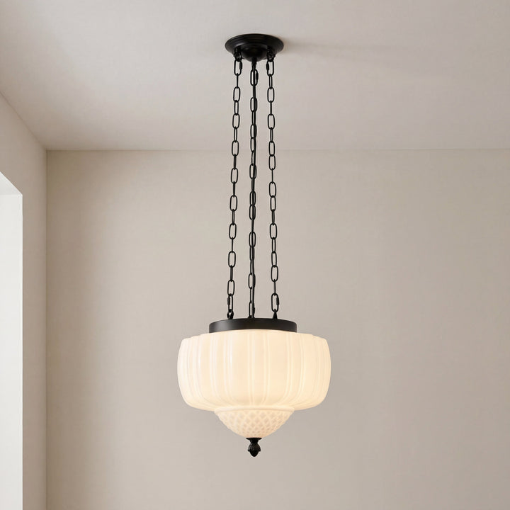 Vintage Milky White Pendant light, view 6