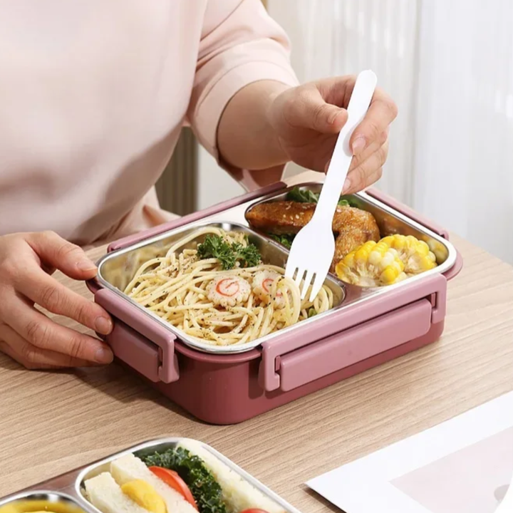 Leakproof stainless steel bento box with sauce pot