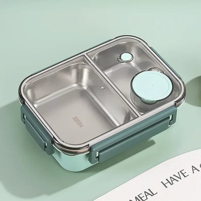 Leakproof stainless steel bento box with sauce pot