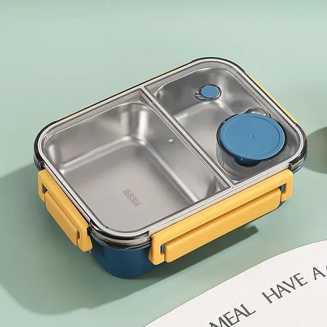 Leakproof stainless steel bento box with sauce pot