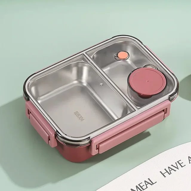 Leakproof stainless steel bento box with sauce pot