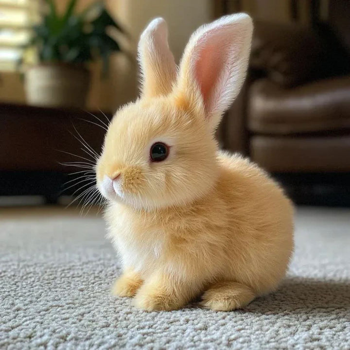 Lifelike plush bunny