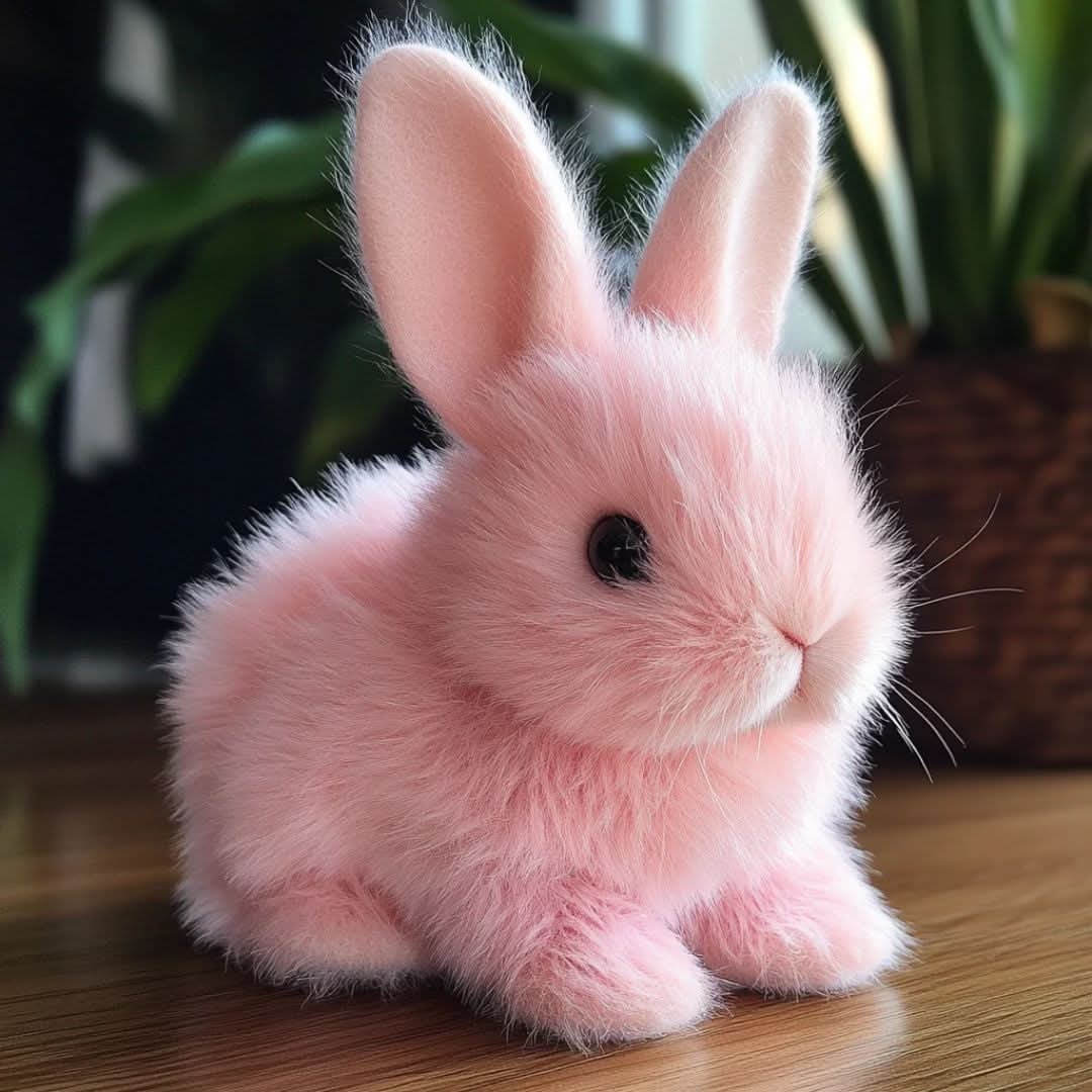 Lifelike plush bunny