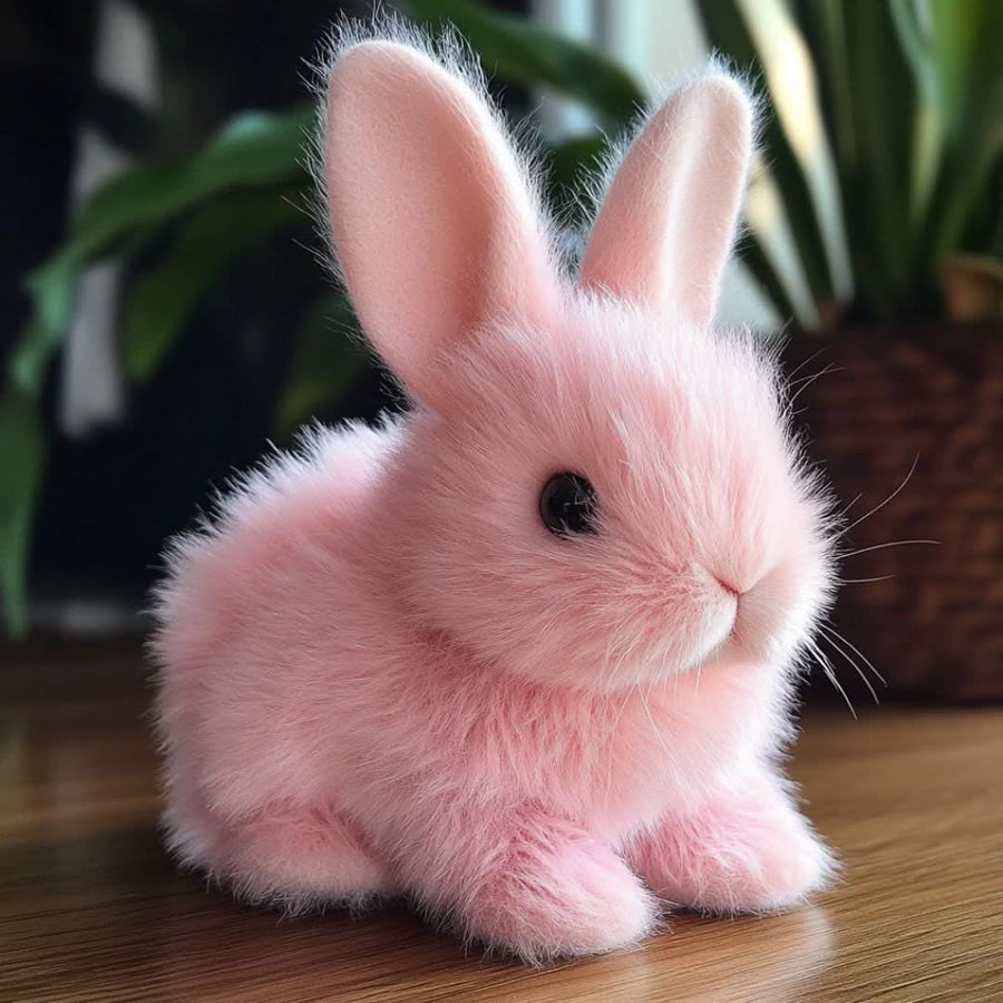 Lifelike plush bunny