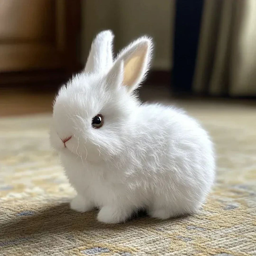 Lifelike plush bunny