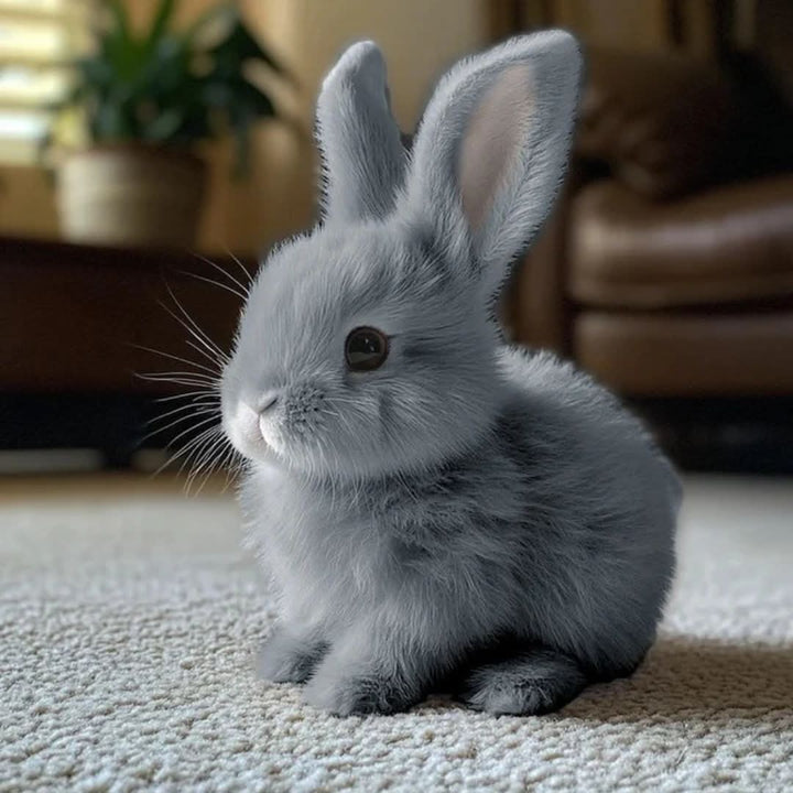 Lifelike plush bunny