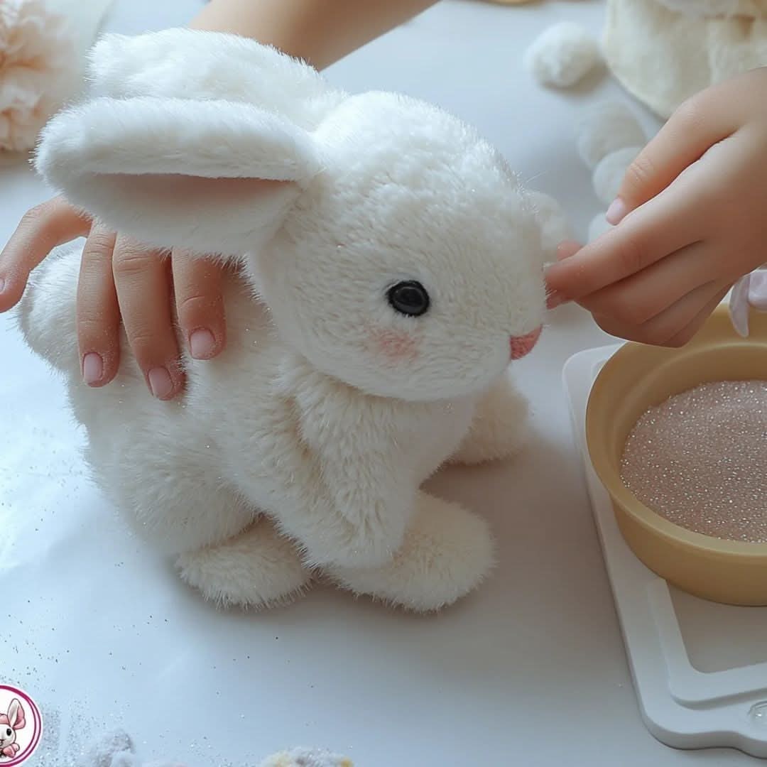 Lifelike plush bunny