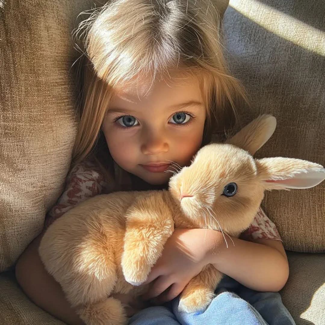 Lifelike plush bunny