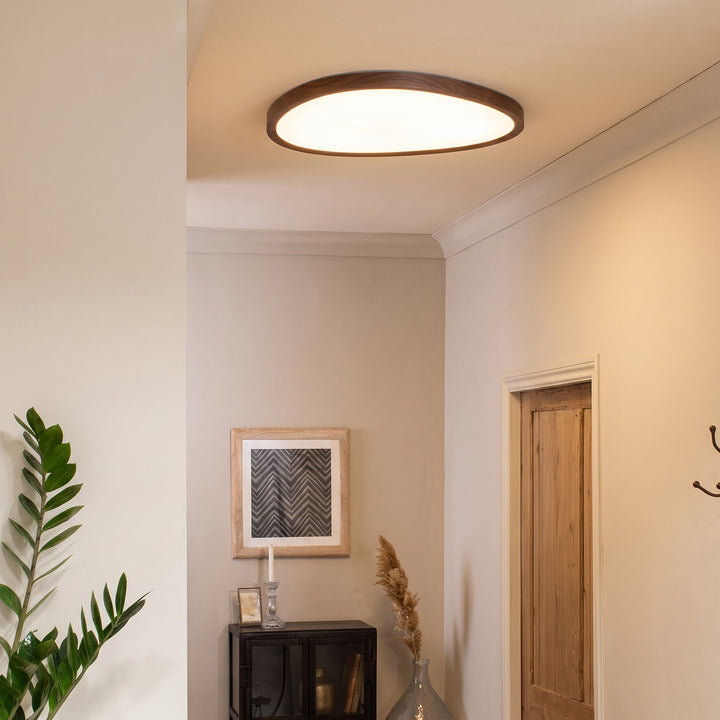 Ultra Thin Dark Wooden Ceiling Light, view 3