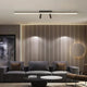 Linear LED ceiling light with spotlights