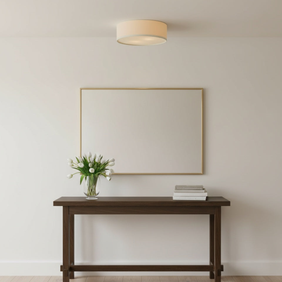 Linen Drum Ceiling Light