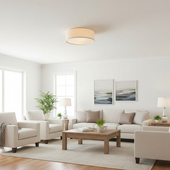 Linen Drum Ceiling Light