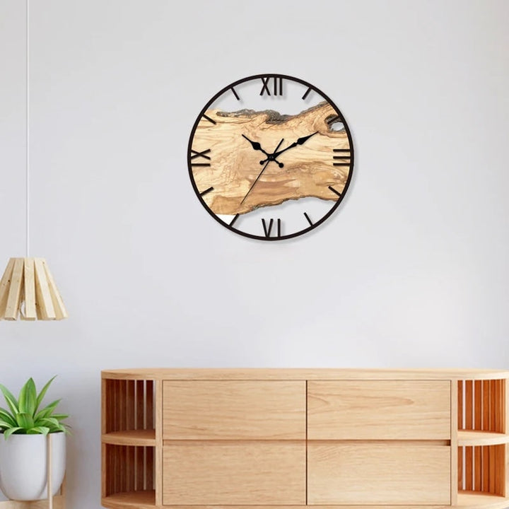 Live-edge wood effect acrylic wall clock