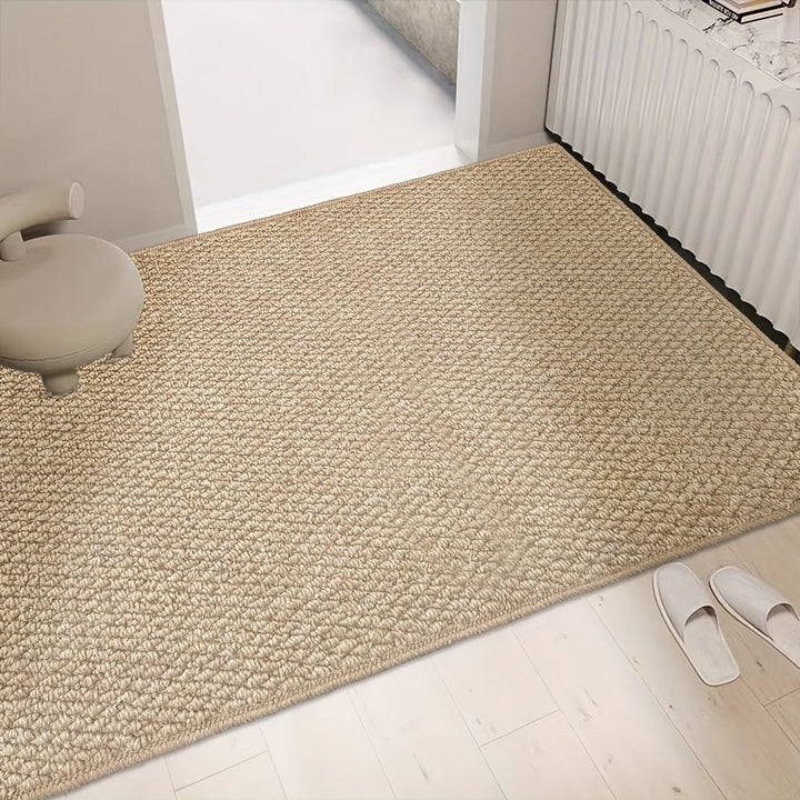 Woven loop pile door mat
