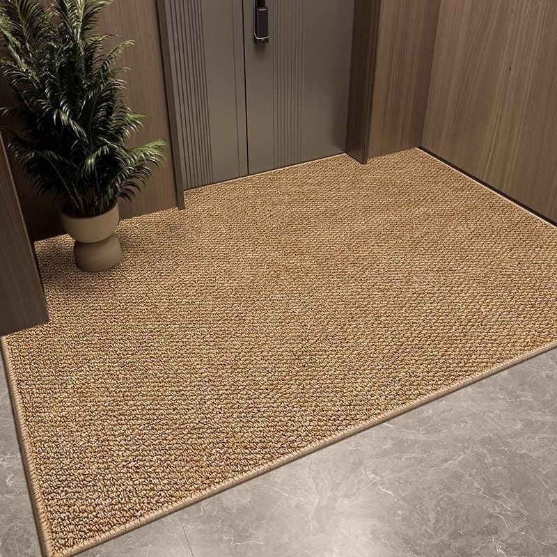 Woven loop pile door mat