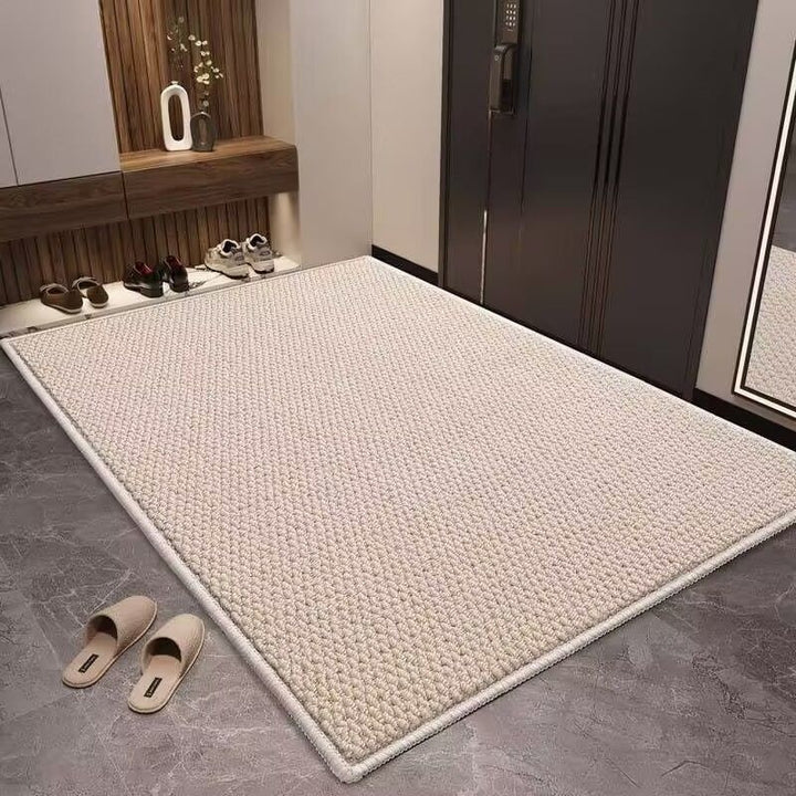 Woven loop pile door mat