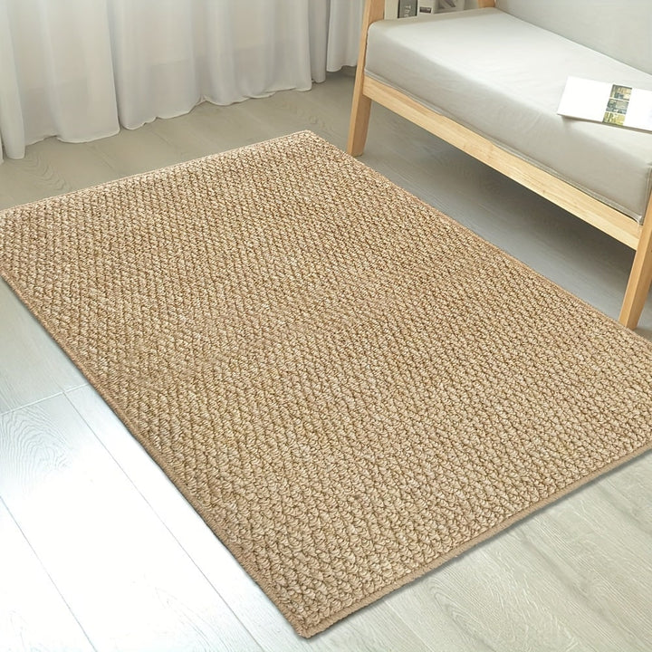 Woven loop pile door mat