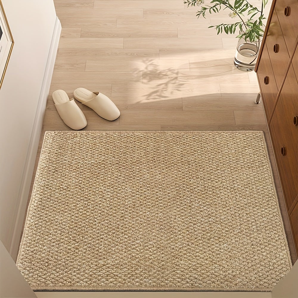 Woven loop pile door mat