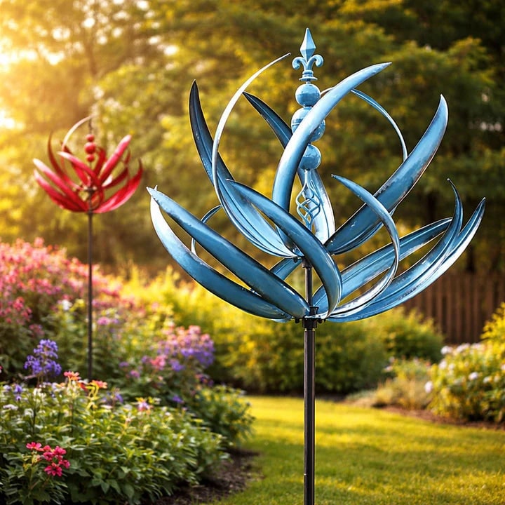 Lotus flower metal wind spinner