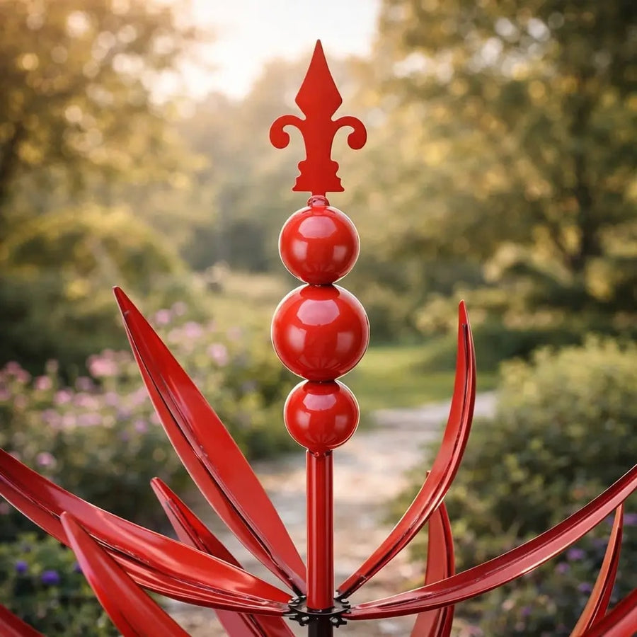 Lotus flower metal wind spinner