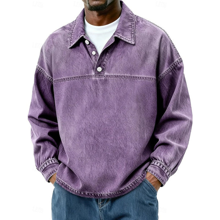 Men's Long-Sleeve Half-Button Summer Shirt – image 11