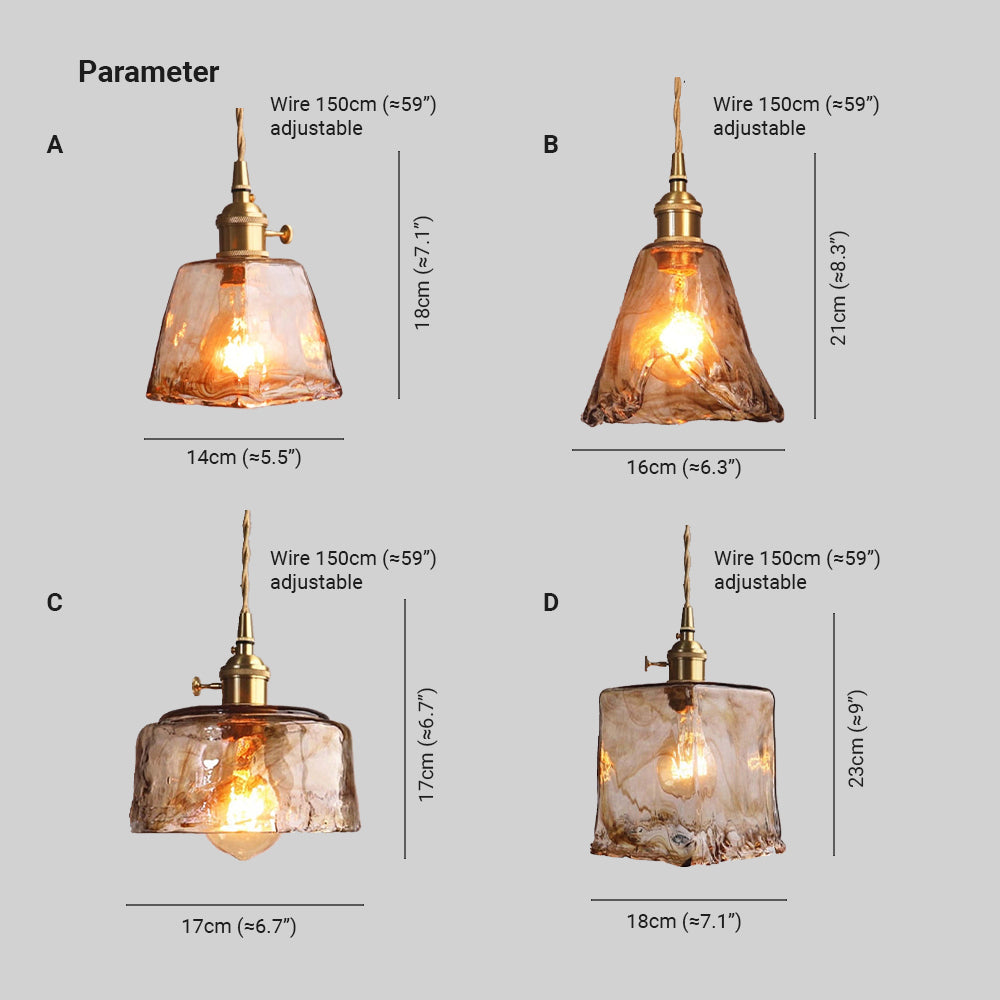 Evin Pendant Light Glass&Brass