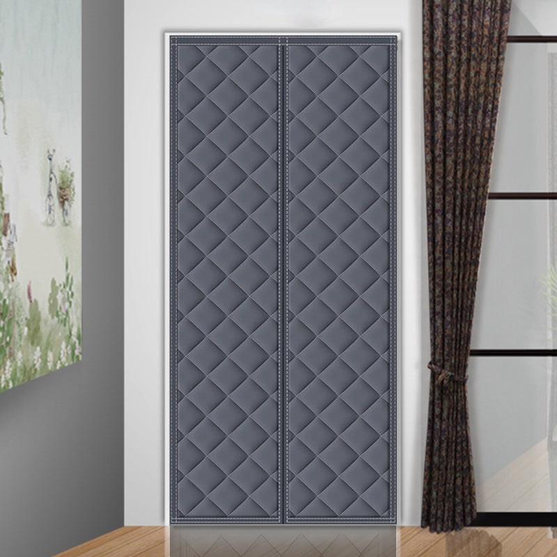 Magnetic quilted thermal door curtain